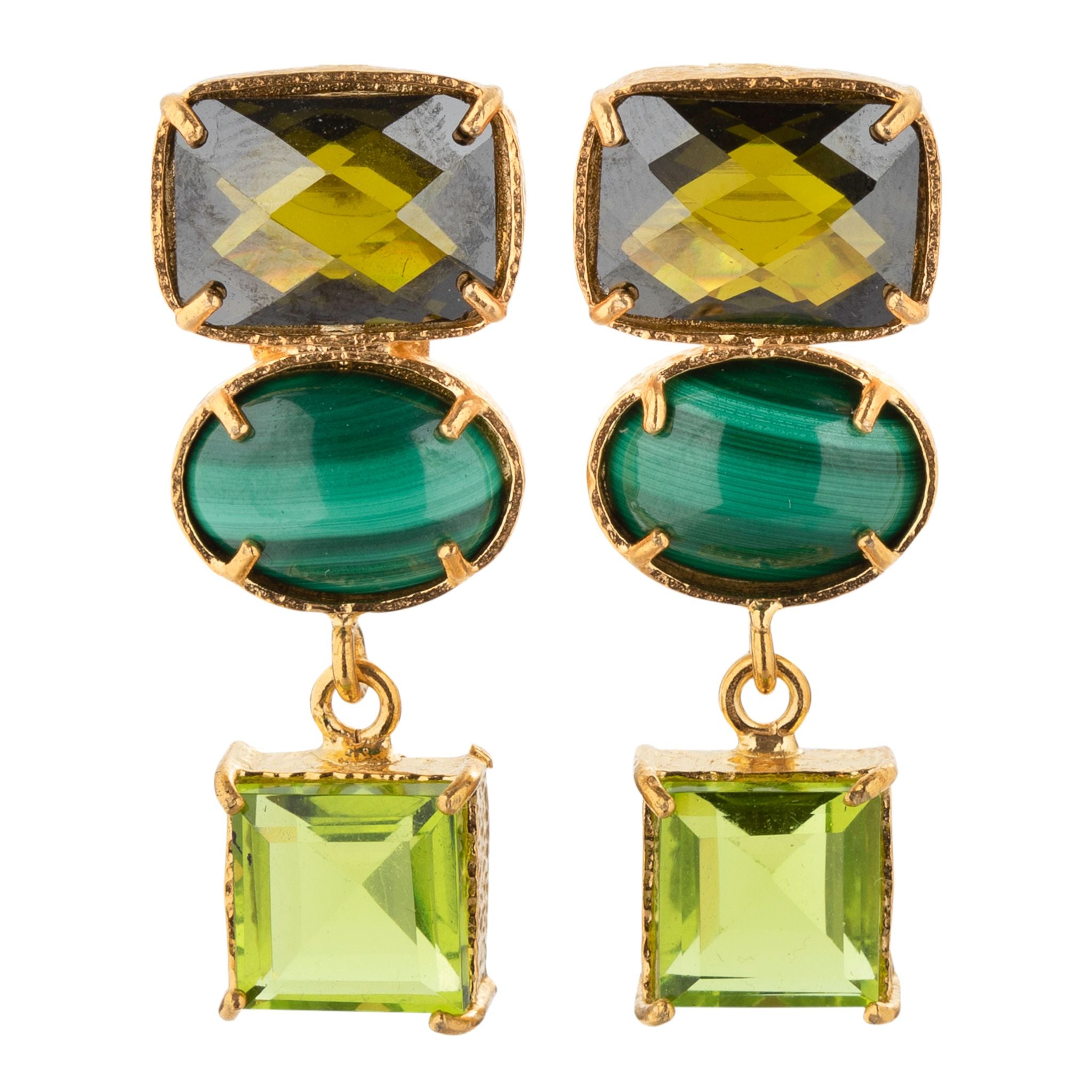 Green earrings on sale