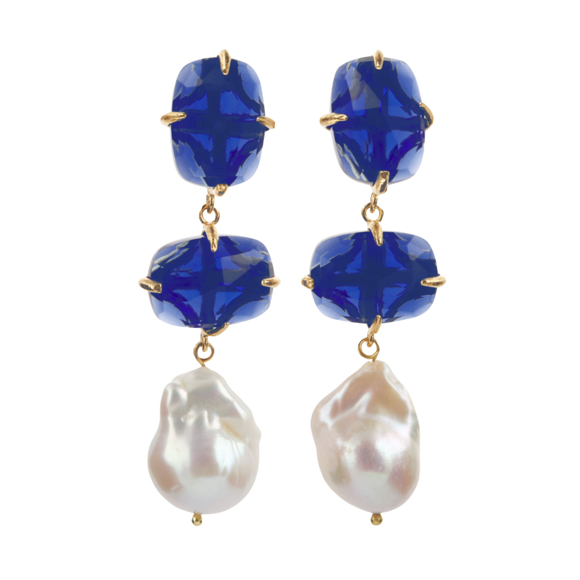 Gia Earrings Dark Blue