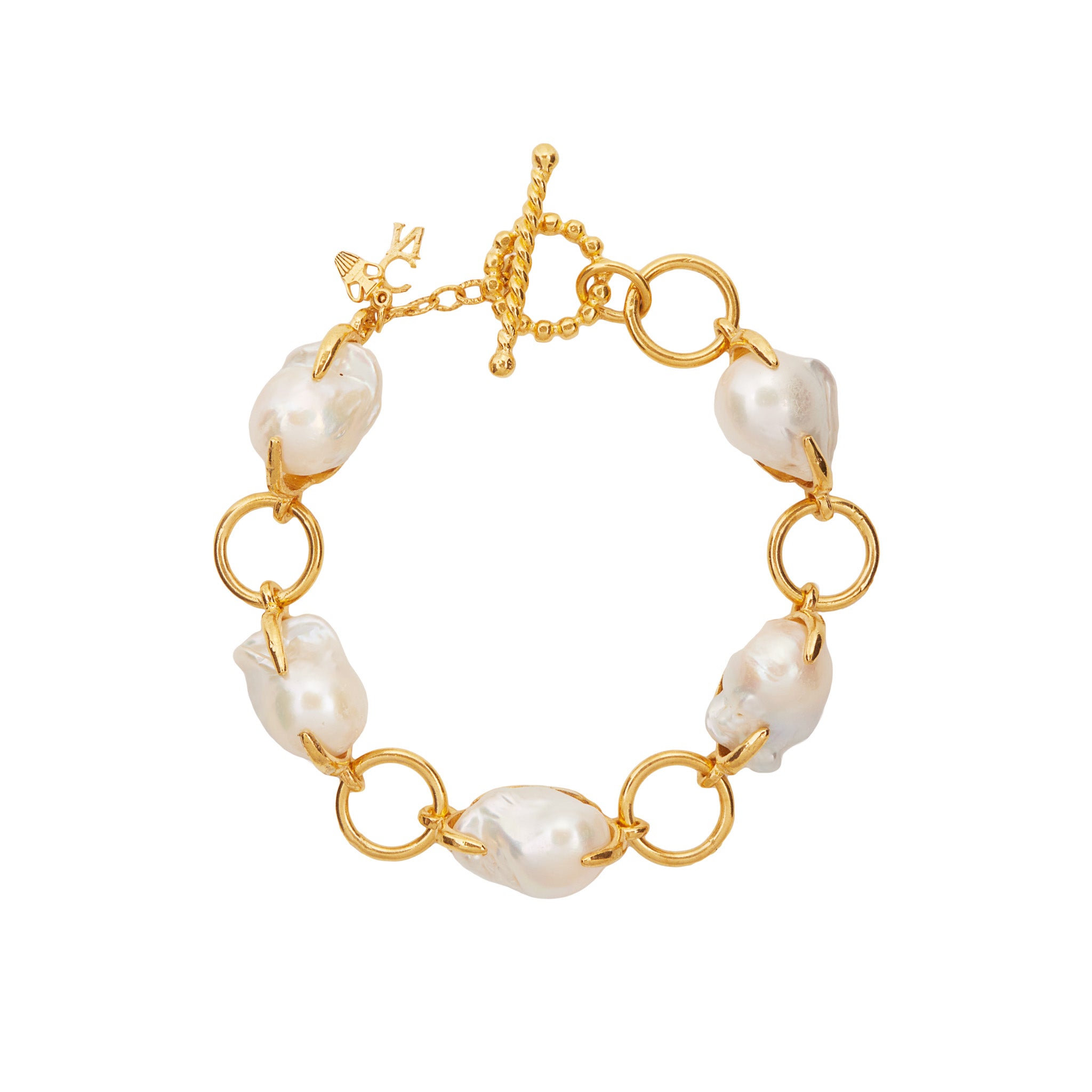 Christie Nicolaides Azaela Bracelet, baroque pearl, 24k gold plated