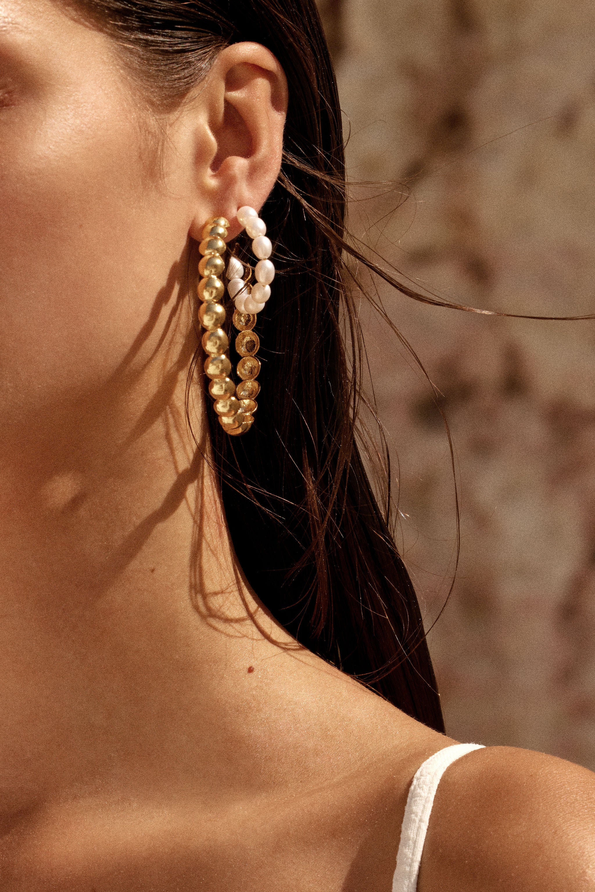 Christie Nicolaides Cassie hoops with 24k gold plated brass