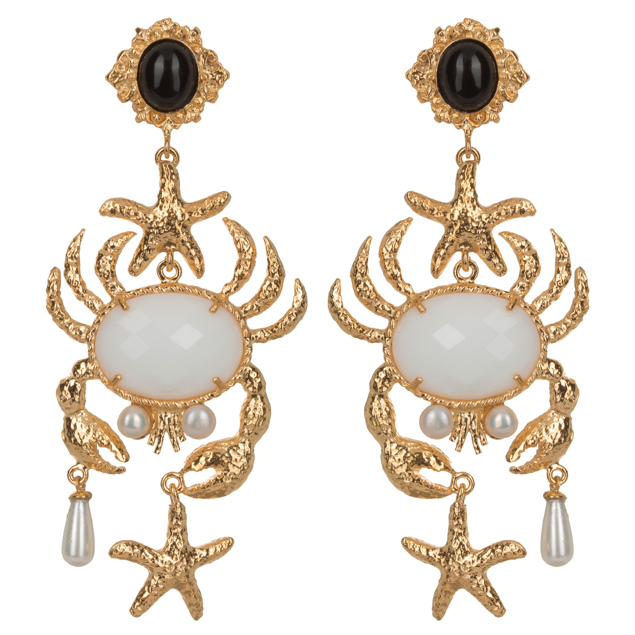 Majolica Earrings White