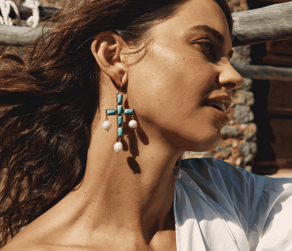 Stefania Earrings Turquoise - Christie Nicolaides