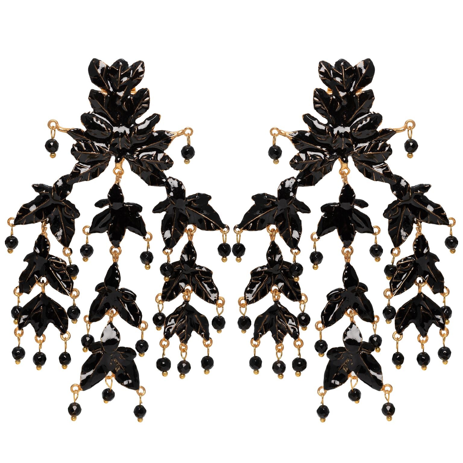 Magdalena Earrings Black